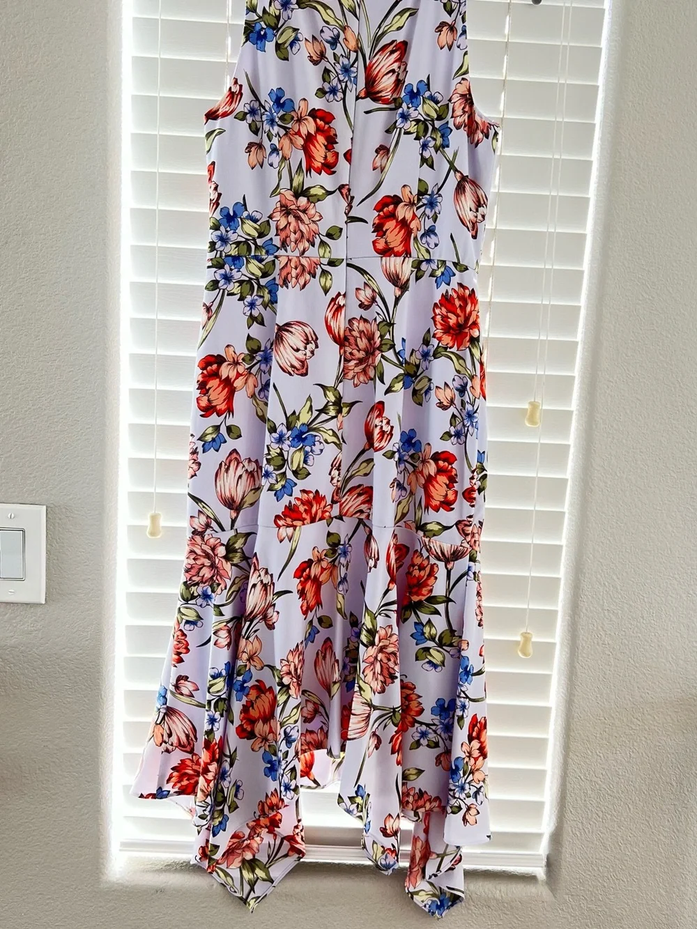 Maggy London Lilac Floral Sleeveless Midi Dress